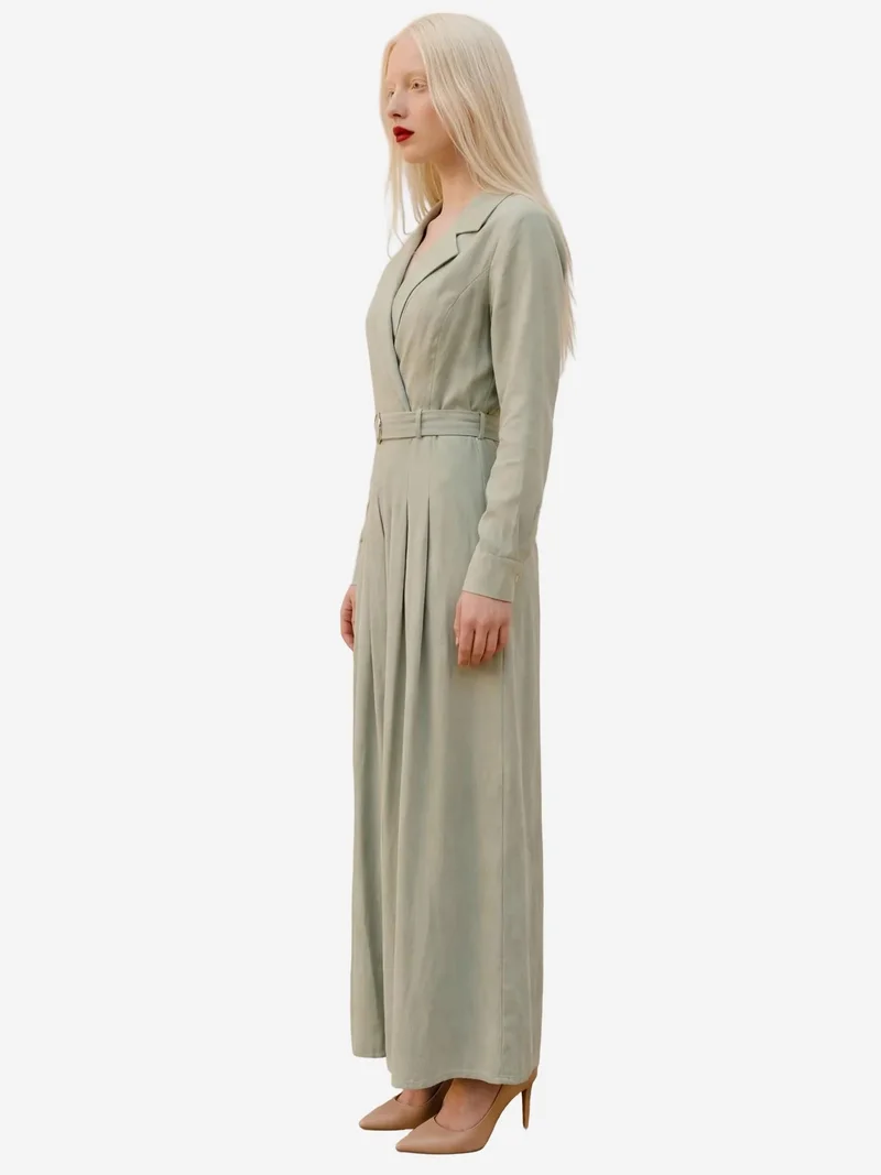 MY FASHION MY FASHION Belted Long Sleeve Maxi Dress